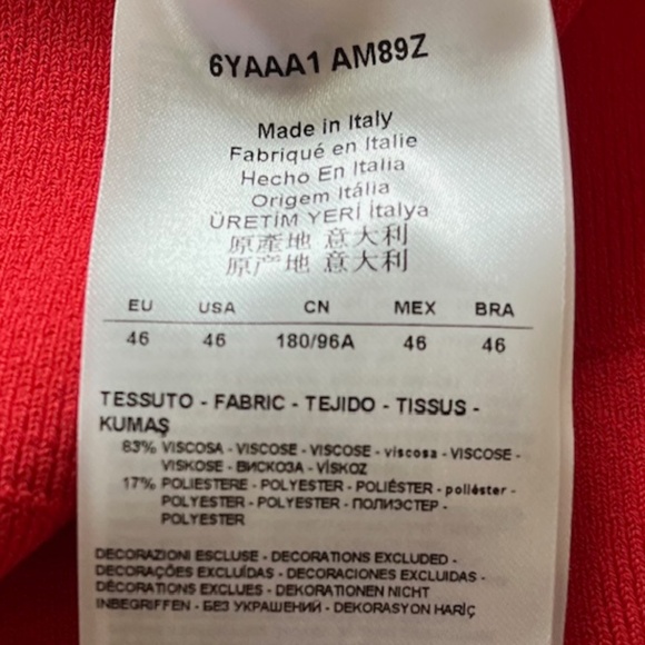 Giorgio Armani Black Label  Red Knit Dress Size 46 - Picture 6 of 7